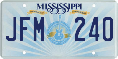 MS license plate JFM240