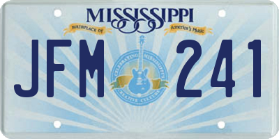 MS license plate JFM241