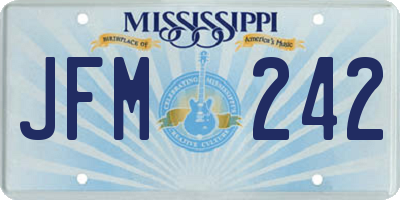 MS license plate JFM242