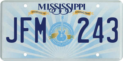 MS license plate JFM243