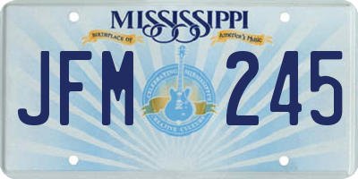 MS license plate JFM245