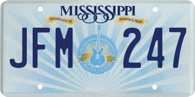 MS license plate JFM247
