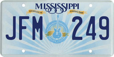 MS license plate JFM249