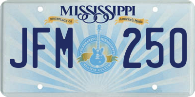 MS license plate JFM250