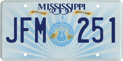 MS license plate JFM251
