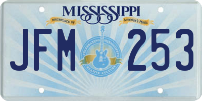 MS license plate JFM253