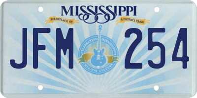 MS license plate JFM254