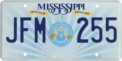 MS license plate JFM255