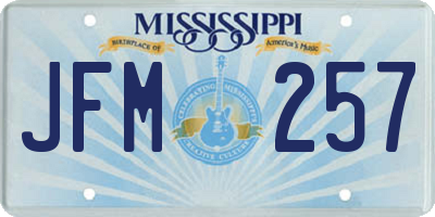 MS license plate JFM257