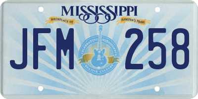 MS license plate JFM258