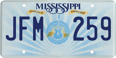MS license plate JFM259