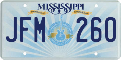 MS license plate JFM260
