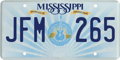 MS license plate JFM265