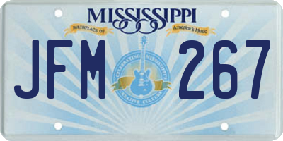 MS license plate JFM267
