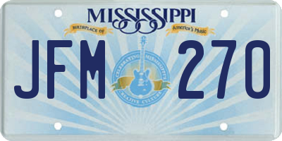 MS license plate JFM270
