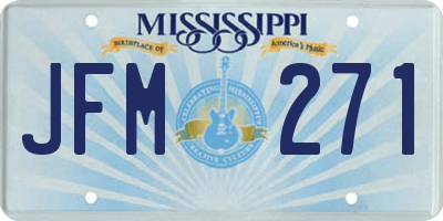MS license plate JFM271
