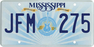 MS license plate JFM275