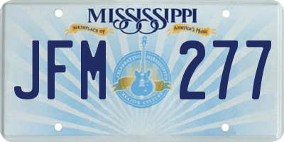 MS license plate JFM277