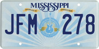 MS license plate JFM278