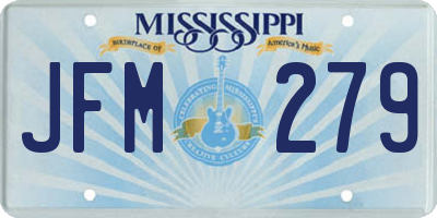 MS license plate JFM279