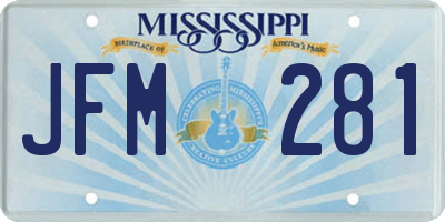 MS license plate JFM281