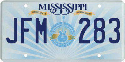 MS license plate JFM283
