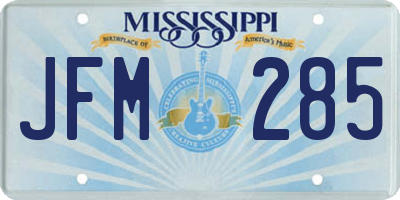 MS license plate JFM285
