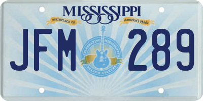 MS license plate JFM289
