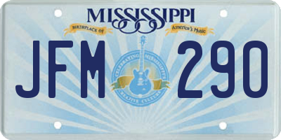 MS license plate JFM290