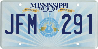 MS license plate JFM291