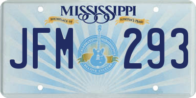 MS license plate JFM293