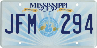 MS license plate JFM294