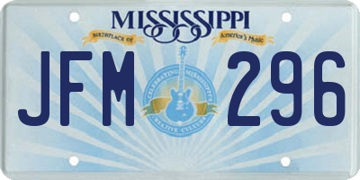 MS license plate JFM296