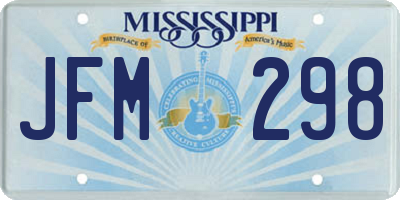 MS license plate JFM298