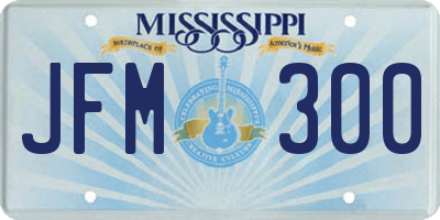 MS license plate JFM300