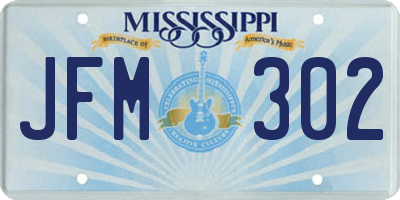 MS license plate JFM302