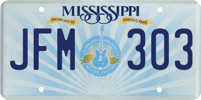 MS license plate JFM303