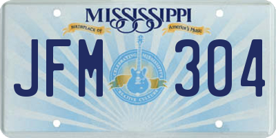 MS license plate JFM304