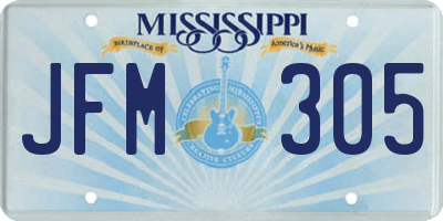 MS license plate JFM305