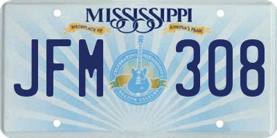 MS license plate JFM308