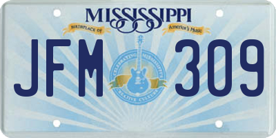 MS license plate JFM309