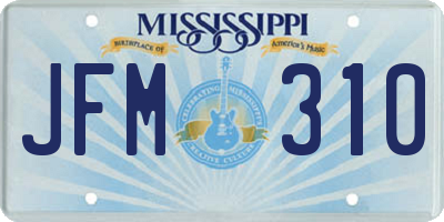 MS license plate JFM310