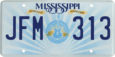 MS license plate JFM313