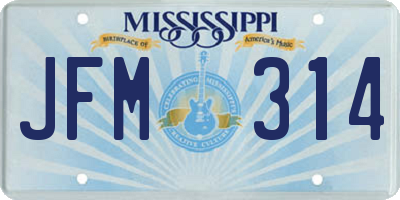 MS license plate JFM314