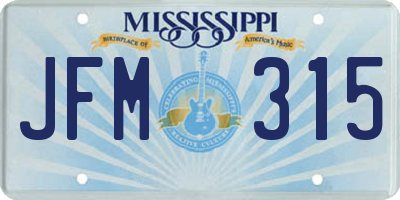 MS license plate JFM315