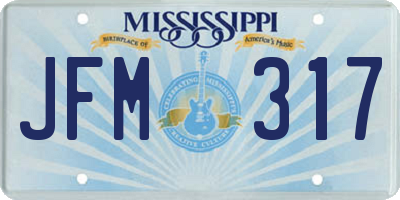 MS license plate JFM317