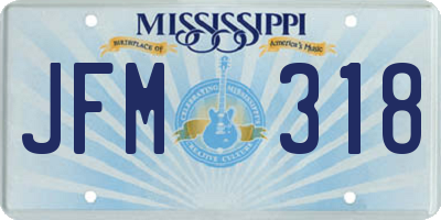 MS license plate JFM318