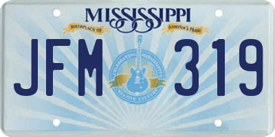 MS license plate JFM319