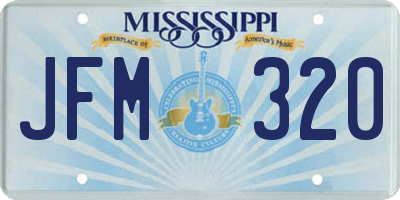 MS license plate JFM320