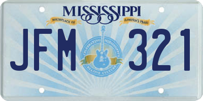 MS license plate JFM321